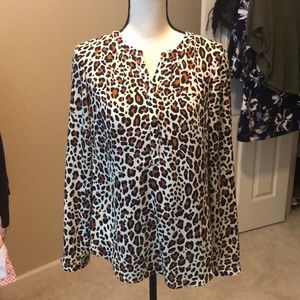 Leopard long sleeve blouse